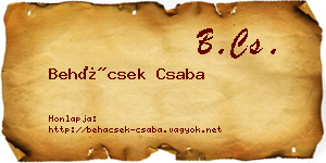 Behácsek Csaba névjegykártya